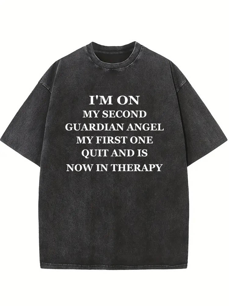 I'm On My Second Guardian Angel Washed T-shirt