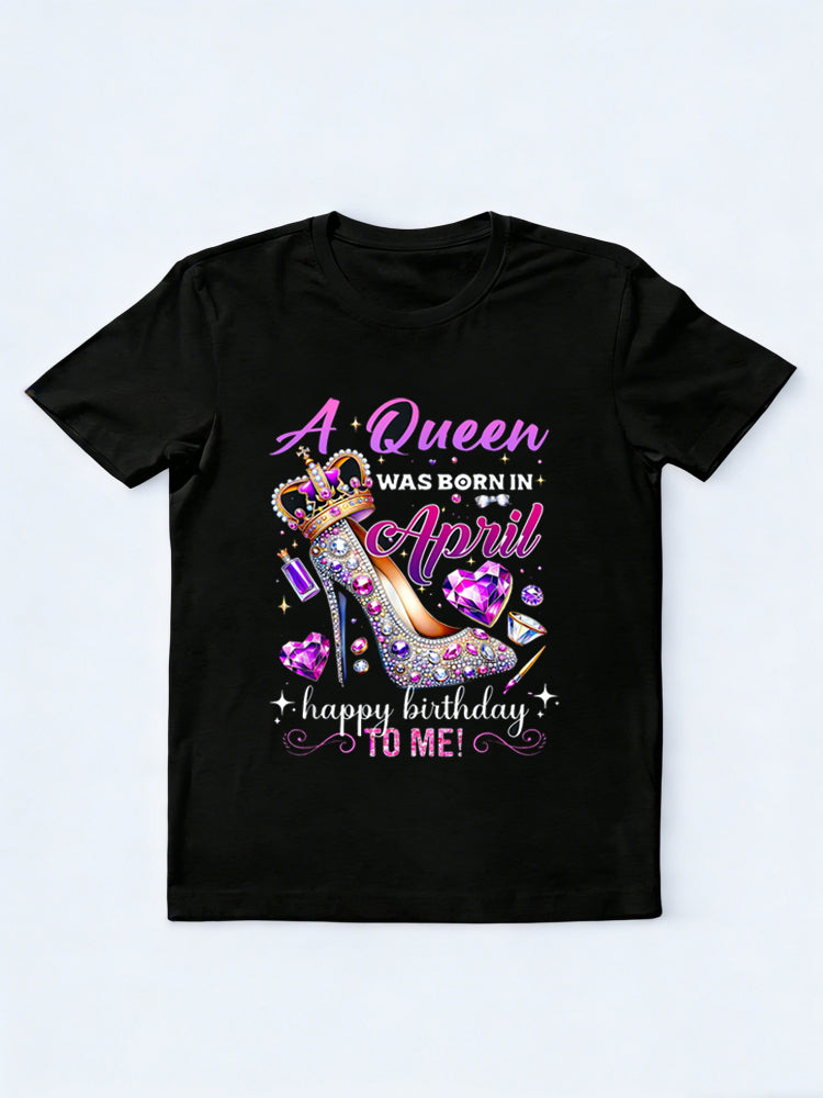 In April Womens Happy Birthday To Me Birthday Gift T-shirt