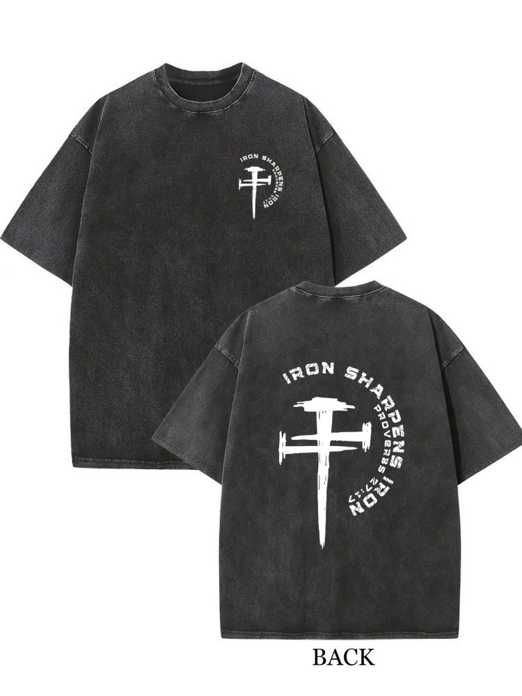 Iron Sharpens Iron Christ/ Prayer Gift Washed T-shirt