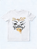 It's My 50th Birthday Eye Lash Lips Kiss Birthday Gift T-shirt