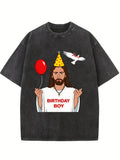 Jesus Birthday Shirt Christian Christmas Birthday Boy Washed T-shirt
