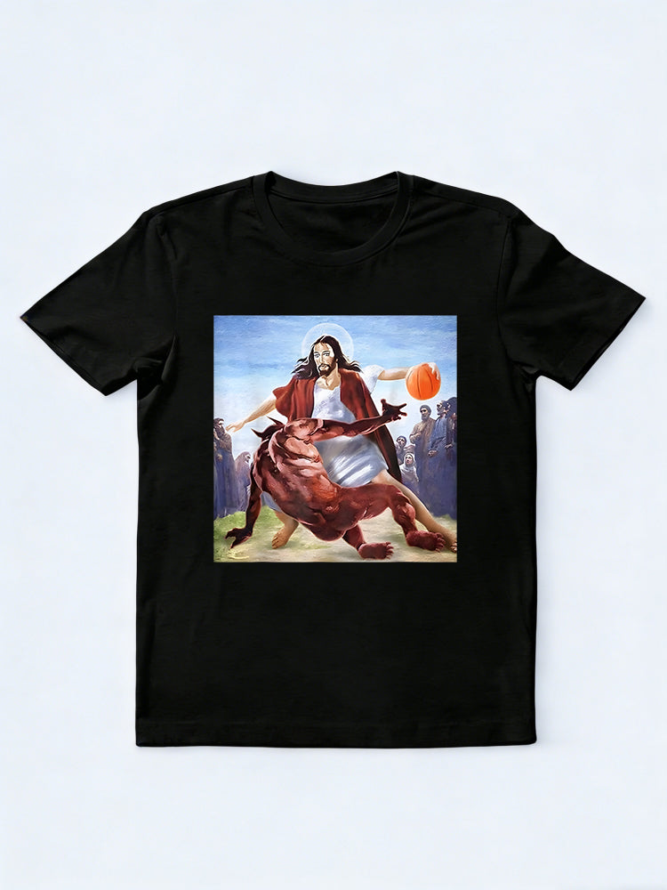 Jesus Crossing Up Devil Christian Religious Easter Gift T-shirt