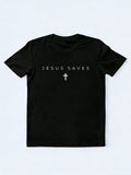 Jesus Saves And Cross Design Easter Gift T-Shirt