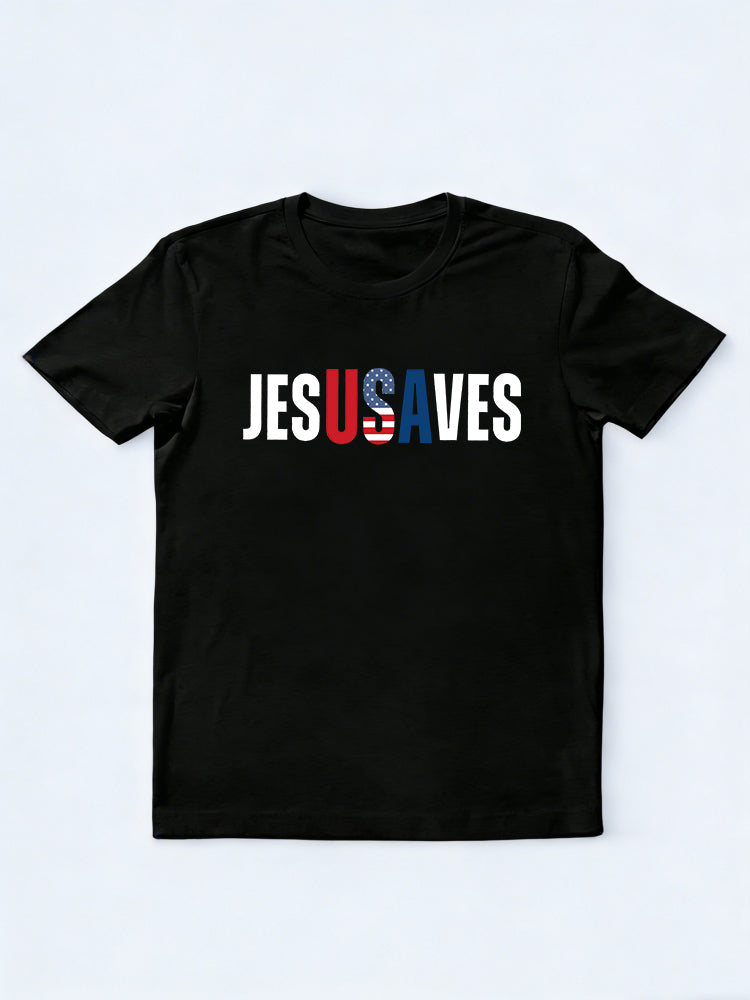 Jesus Saves USA 4th of July Gift T-shirt