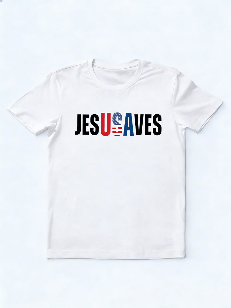 Jesus Saves USA 4th of July Gift T-shirt
