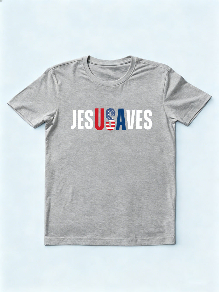 Jesus Saves USA 4th of July Gift T-shirt