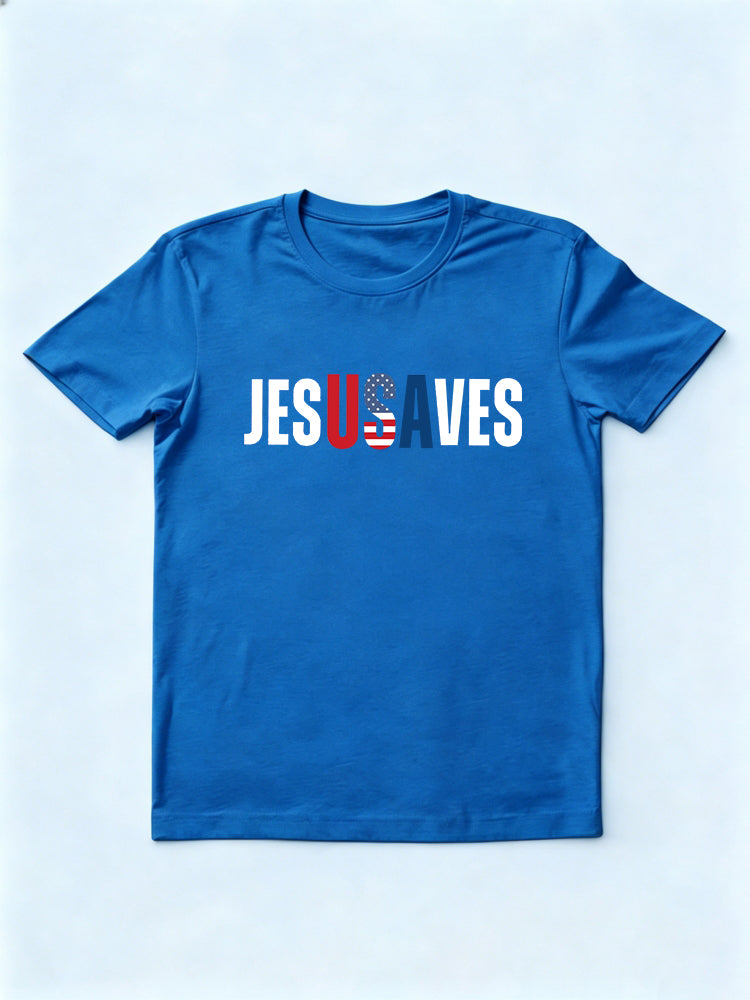 Jesus Saves USA 4th of July Gift T-shirt