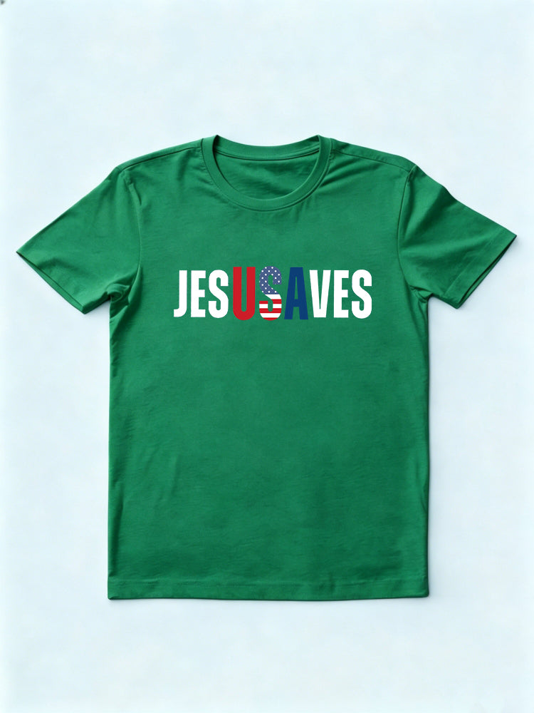 Jesus Saves USA 4th of July Gift T-shirt