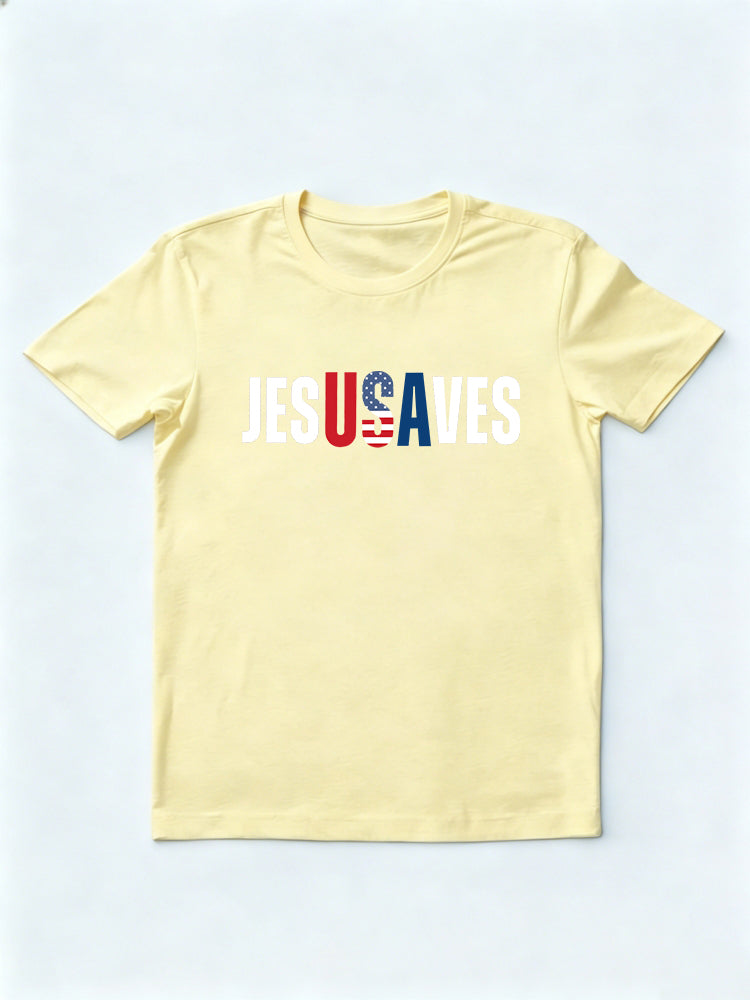 Jesus Saves USA 4th of July Gift T-shirt