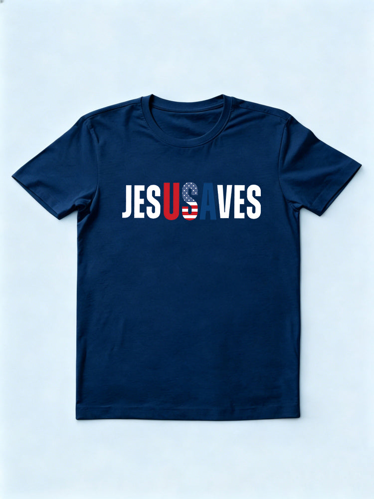 Jesus Saves USA 4th of July Gift T-shirt