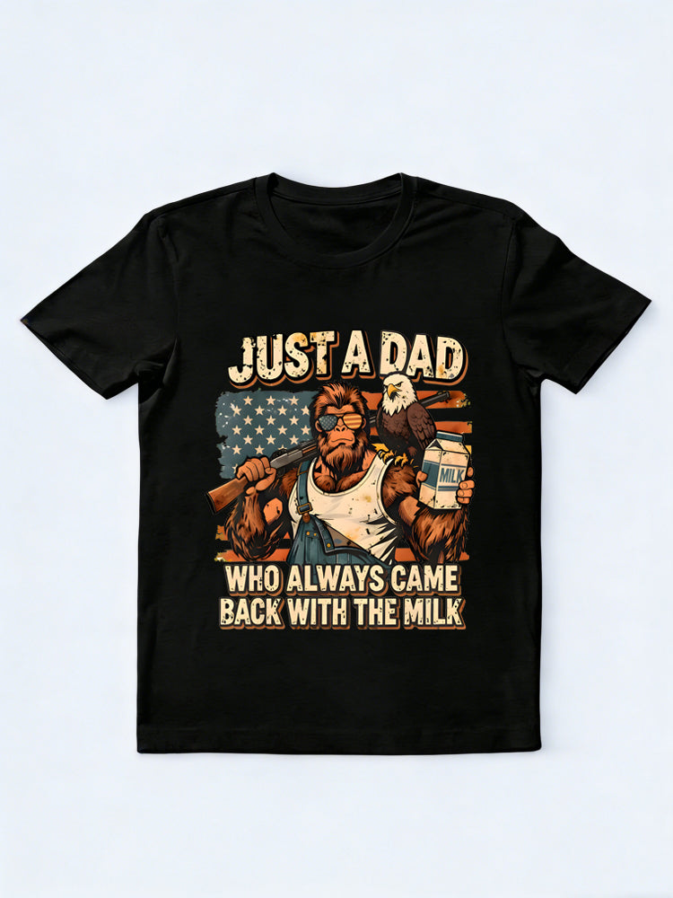 Just A Dad Who Always Came Back With Milk Gift T-shirt