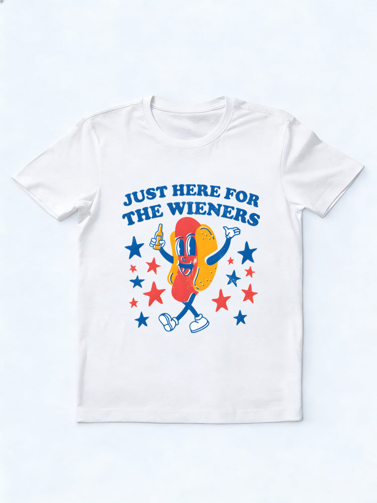 Just Here For The Wieners 4th of July Gift T-shirt