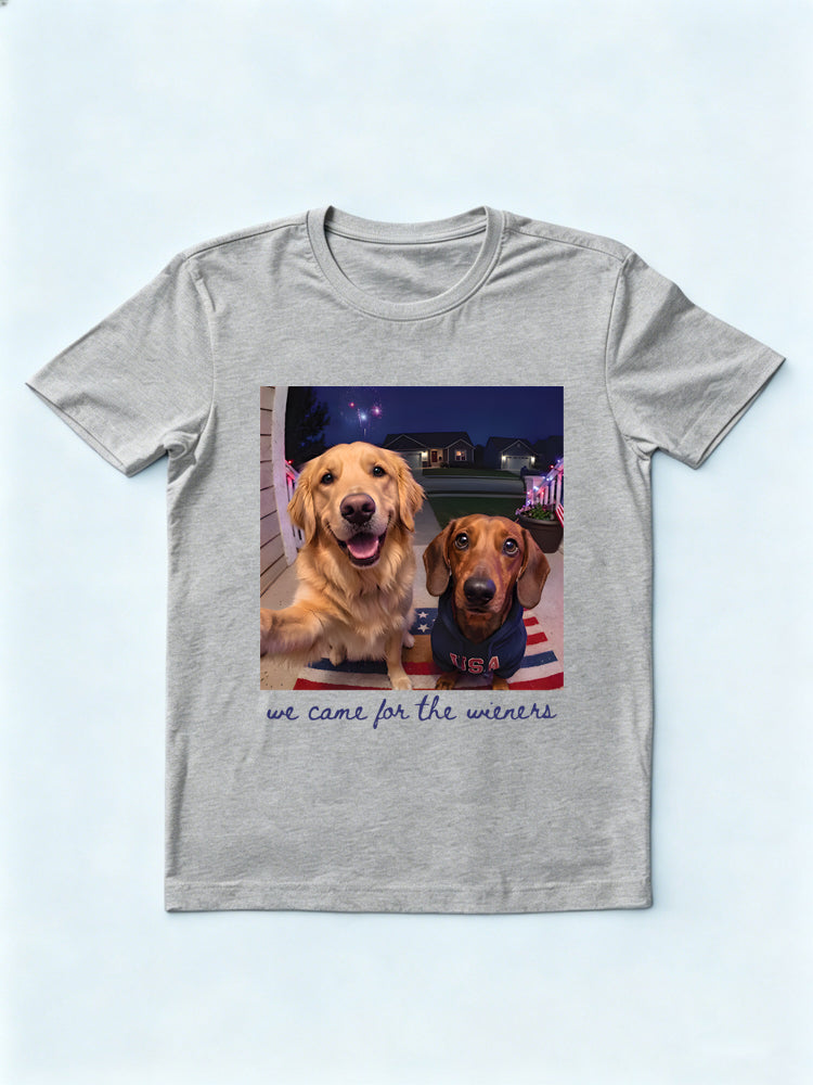 Just Here For The Wieners 4th of July USA 250 Anniversary Gift T-Shirt