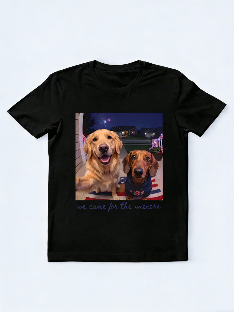 Just Here For The Wieners 4th of July USA 250 Anniversary Gift T-Shirt
