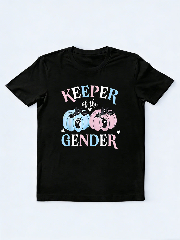 Keeper of Gender Reveal Pumpkin Pink Or Blue Thanksgiving Gift T-Shirt