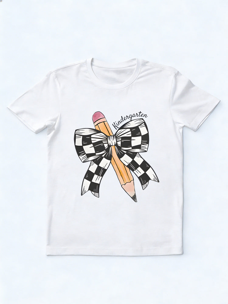 Kindergarten Coquette Pencil Bow Back to School Gift T-shirt