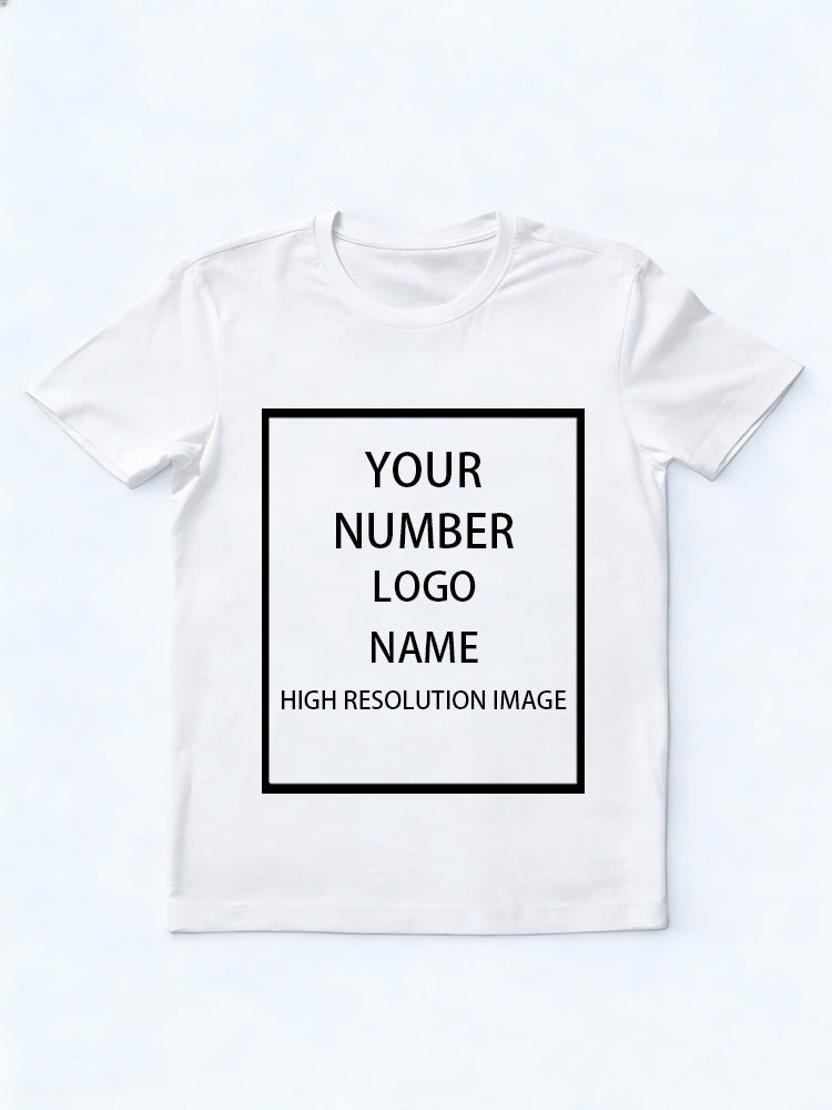 Leave Note/ Message: Number/ Logo/ Name/ High Resolution Image for Personerlized Design Gift T-shirt