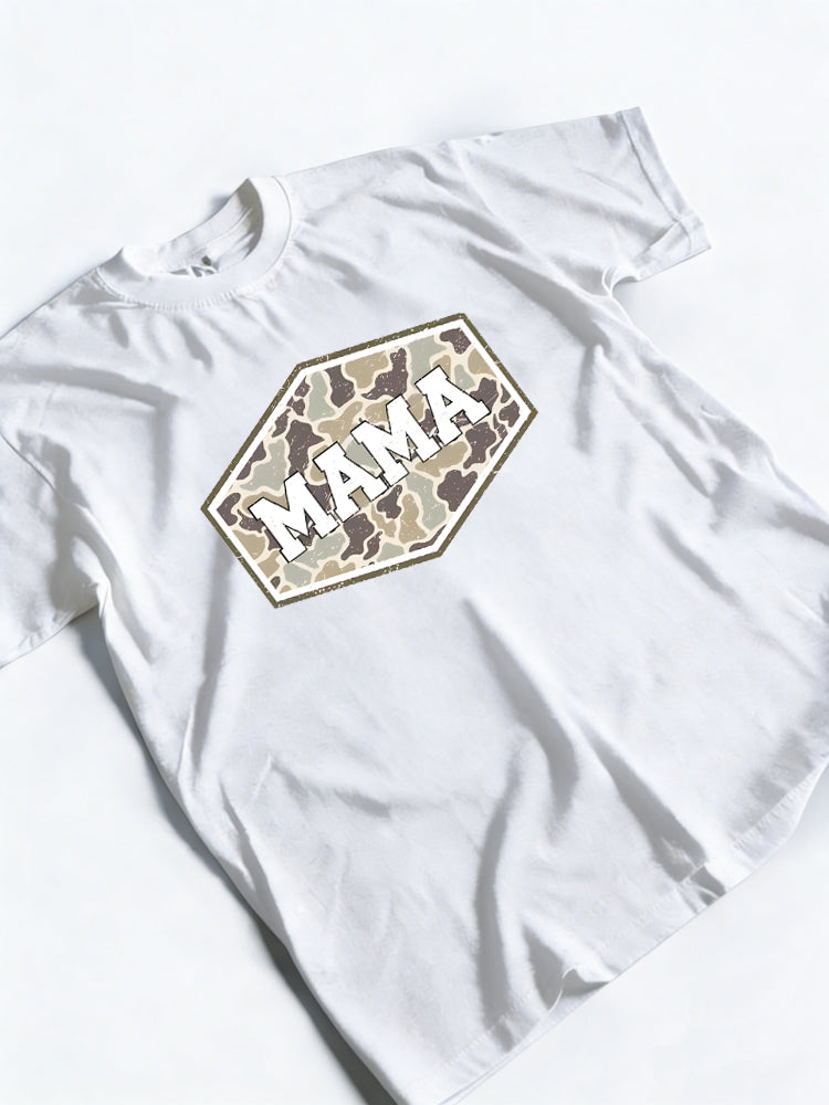 Leopard Mama Printed Happy Mother's Day T-shirt