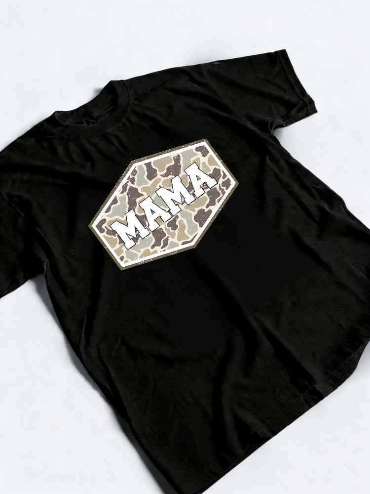 Leopard Mama Printed Happy Mother's Day T-shirt