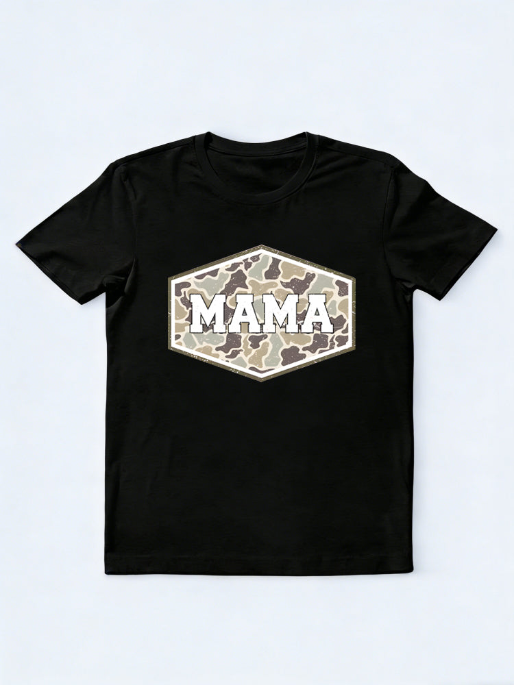 Leopard Mama Printed Happy Mother's Day T-shirt