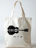 Let It Be Guitar Lake Back to School Gift Canvas Tote Bag