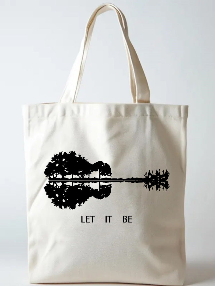 Let It Be Guitar Lake Back to School Gift Canvas Tote Bag
