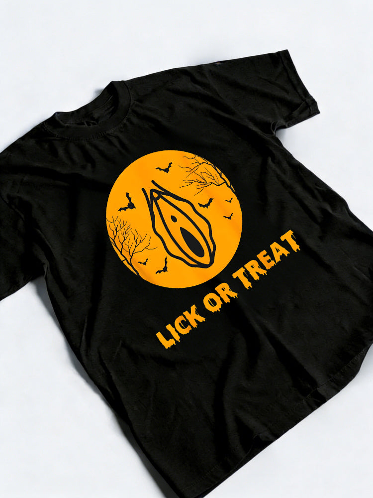 Lick Or Treat Naughty Halloween Gift T-Shirt