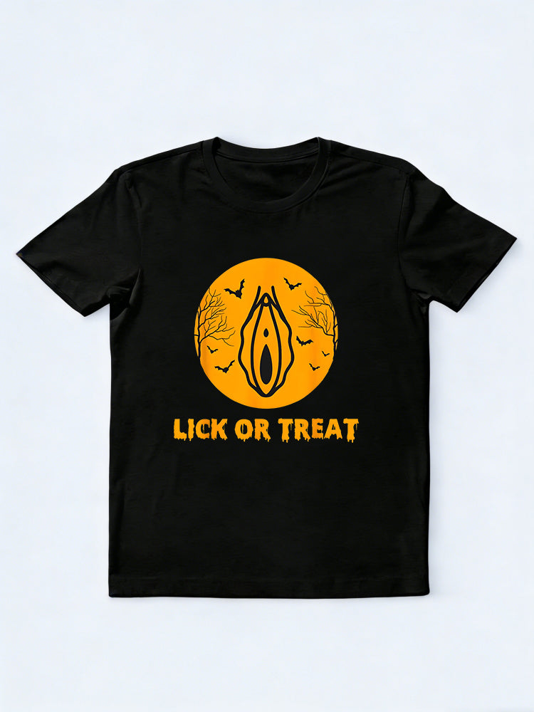 Lick Or Treat Naughty Halloween Gift T-Shirt