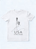 Line Art Patriotic 1776-2026 USA 250th Anniversary 4th of July T-shirt
