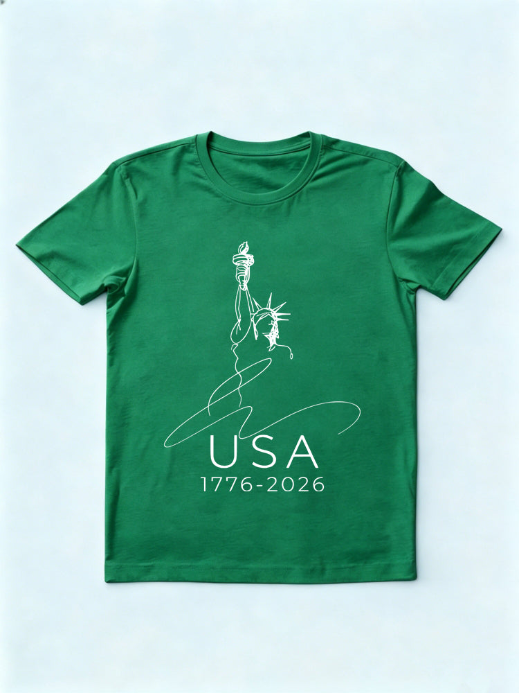 Line Art Patriotic 1776-2026 USA 250th Anniversary 4th of July T-shirt