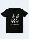 Love Conqures All Halloween Skeleton Spooky Season Vibe T-shirt