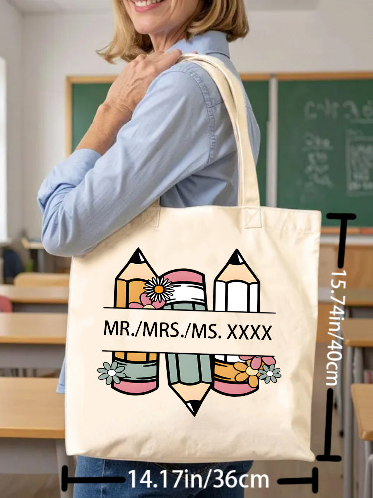 Mail for Personalized Design Gift Back To School Canvas Tote Bag