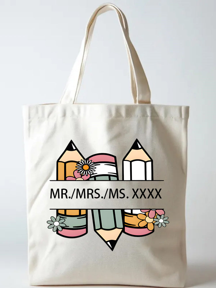 Mail for Personalized Design Gift Back To School Canvas Tote Bag