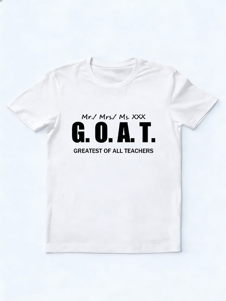 Mail for Personlized Design GOAT Greatest of All Teachers Back to School Gift T-shirt