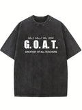 Mail for Personlized Design GOAT Greatest of All Teachers Back to School Gift Washed T-shirt