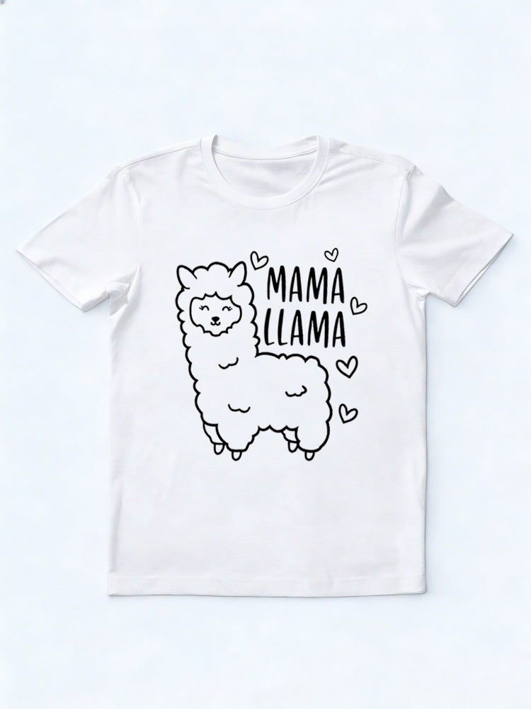 Mama Llama Printed Mother's Day T-shirt