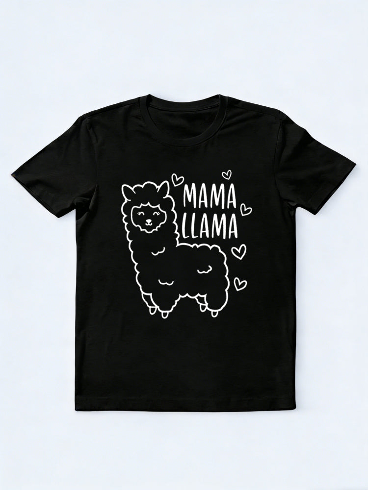 Mama Llama Printed Mother's Day T-shirt