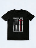 Man of God Husband Dad Protector Religious Cross Father's Day T-Shirt