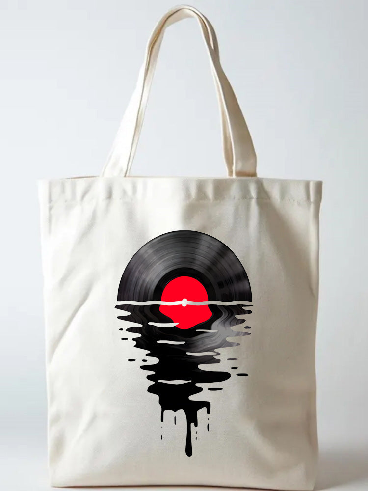 Melting Vinyl Music Lover Back to School Gift Canvas Tote Bag