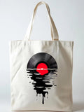 Melting Vinyl Music Lover Back to School Gift Canvas Tote Bag