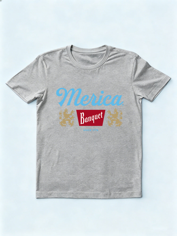 Merica Banquet Beer 4th of July Gift T Shirt
