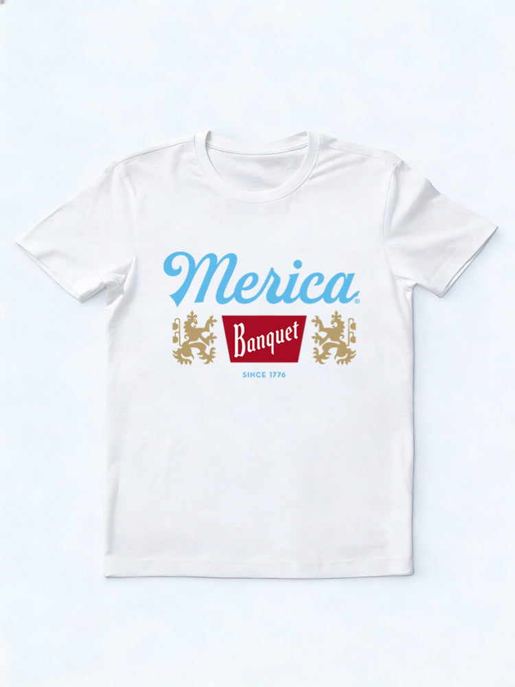 Merica Banquet Beer 4th of July Gift T Shirt