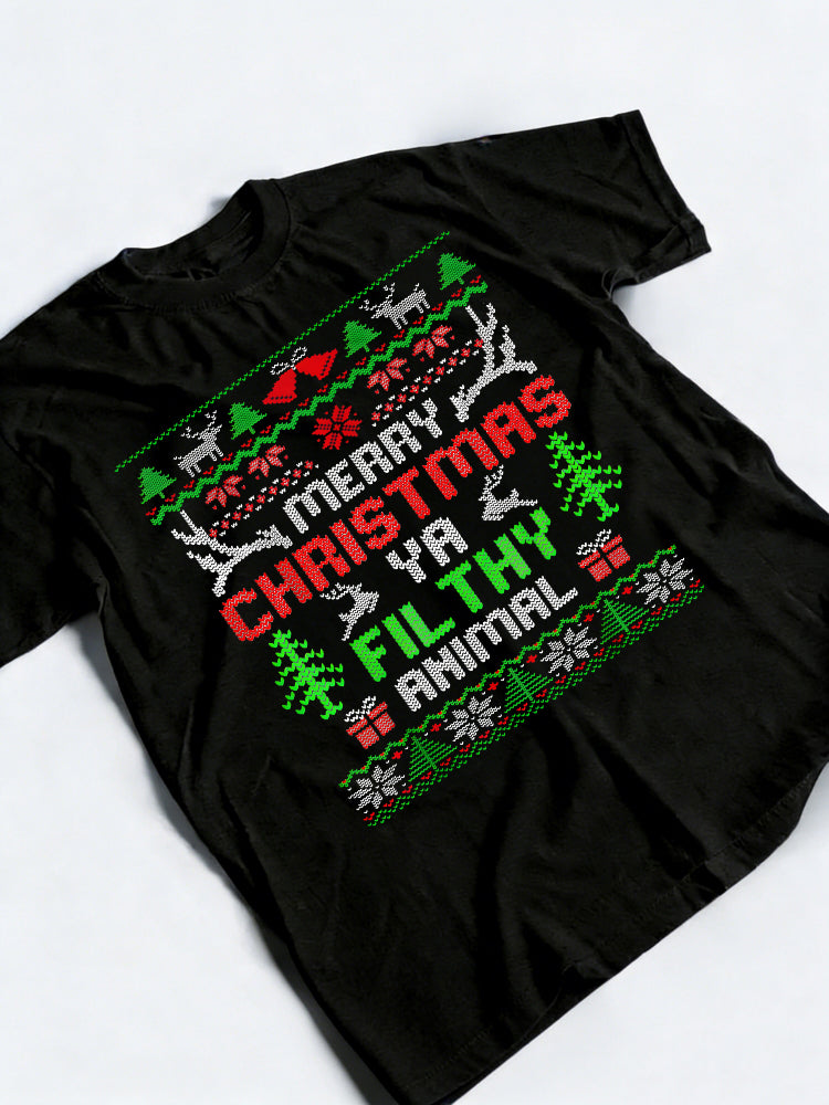 Merry Animal Filthy Ya Christmas Gift T-shirt