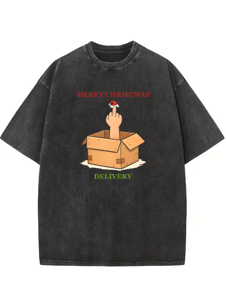 Merry Christmas Delivery Christmas Season Vibe Washed T-shirt