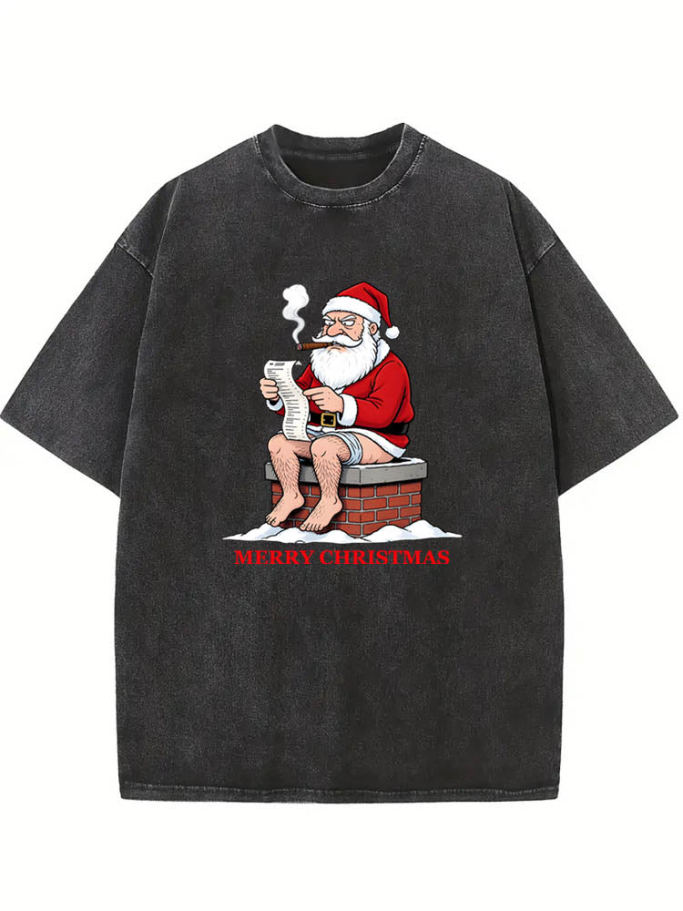 Merry Christmas Santa Vibe Washed T-shirt