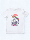 Merry Christmas Workout Unicorn Gym Vibe Washed T-shirt