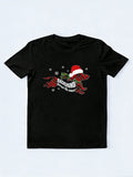 Merry Dachshund Dog Through Snow Plaid Christmas Gift T-shirt