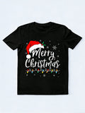 Merry Lights Santa Hat Christmas Gift T-shirt
