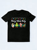 Merry Vibes Only Groovy Family Christmas Gift T-shirt