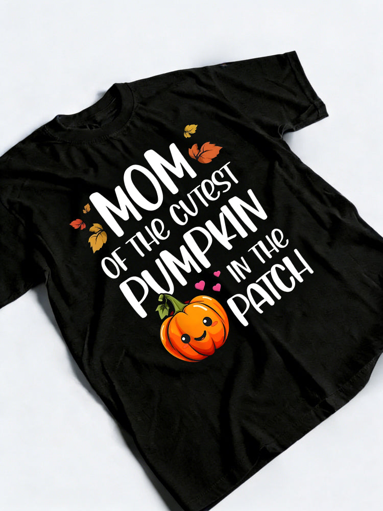 Mom Of Cutest Pumpkin In Patch Halloween Thanksgiving Gift T-Shirt